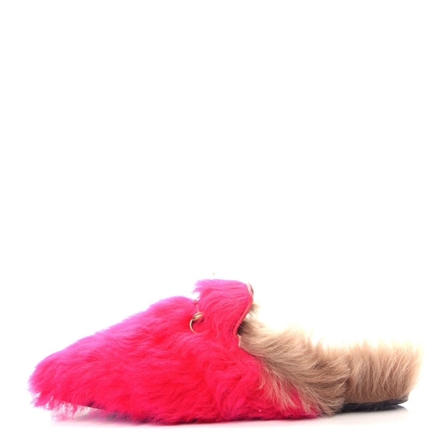 Merino Wool Womens Princetown Slippers 38 Raspberry Lipstick Natural