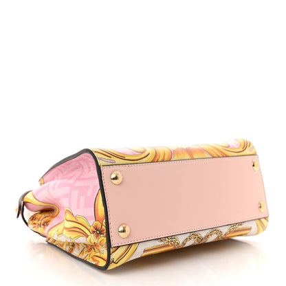 Fendi X VERSACE Vitello Seta Nappa Fendace FF Baroque Mini Peekaboo Iconic Satchel Pink Gold 4 of 11
