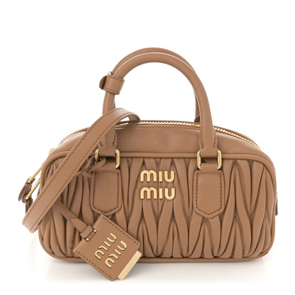 Miu Miu Nappa Matelasse Regular Arcadie Top Handle Bag Caramel 1 of 13