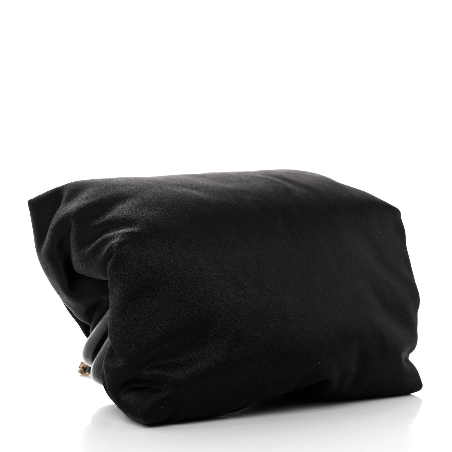 Satin Bee Kisslock Evening Bag Black