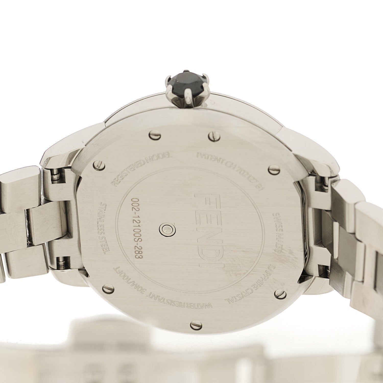 Fendi Stainless Steel Diamond Mother of Pearl Topaz Spinel 33mm