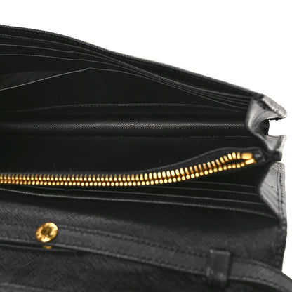 Prada Saffiano Vernice Mini Crossbody Wallet Black 5 of 8