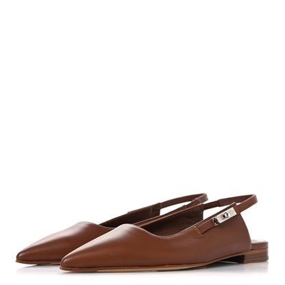 Hermes Nappa Lovely Slingback Flats 36 Gold 4 of 9