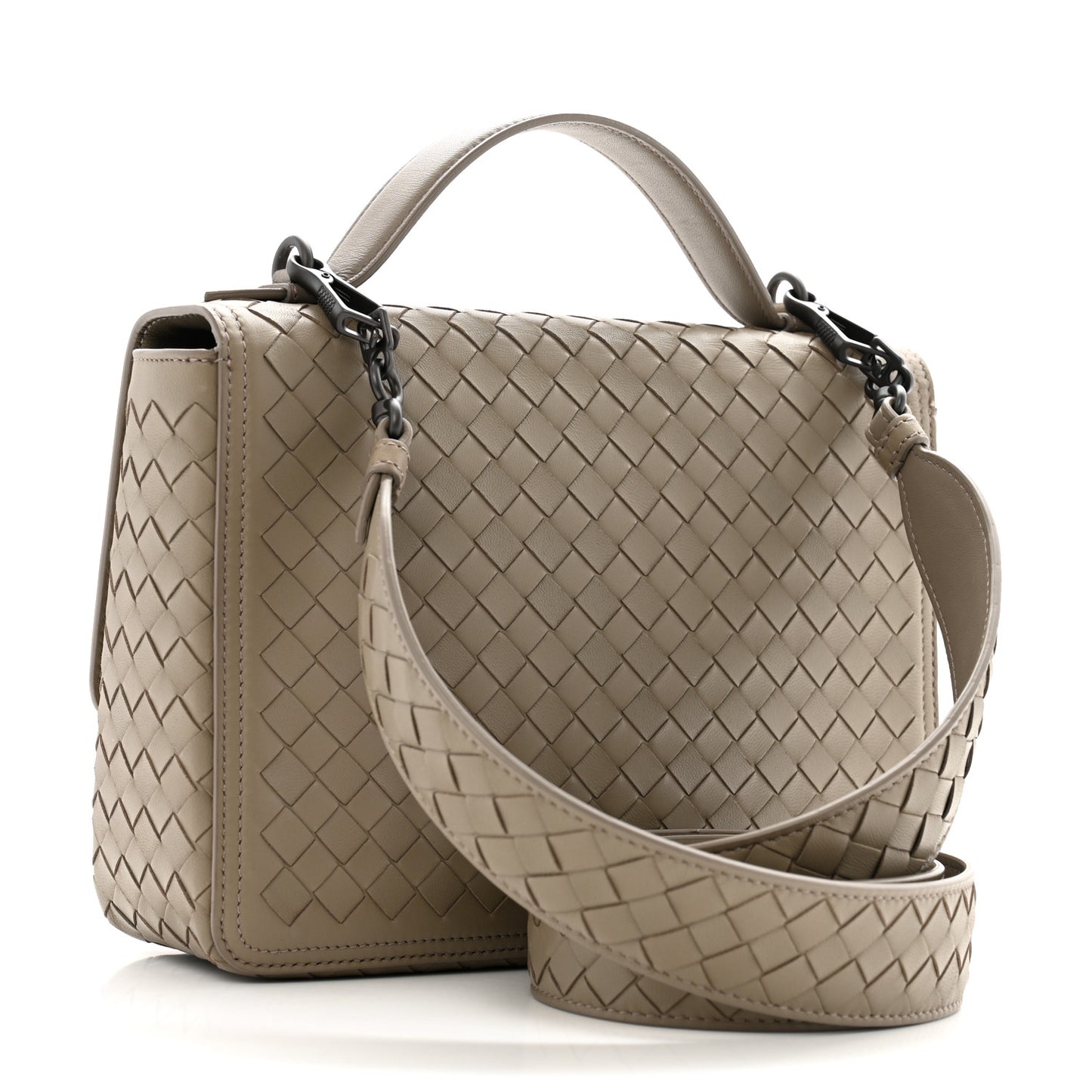 Nappa Intrecciato Alumna Bag Limestone