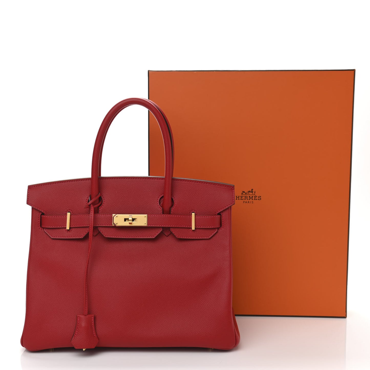 Epsom Birkin 30 Rouge Casaque