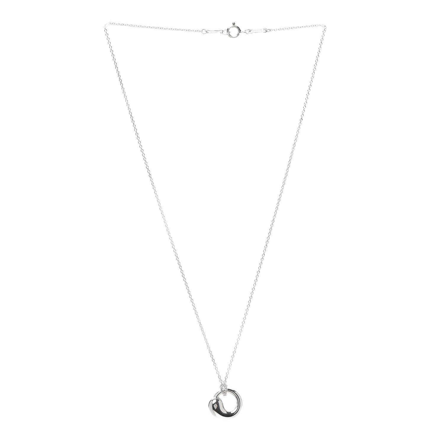 Tiffany Sterling Silver 12mm Elsa Peretti Eternal Circle Pendant Necklace 3 of 6