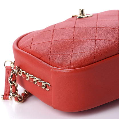 Chanel Goatskin Quilted Large Casual Trip Camera Case Bag Red 6 of 11