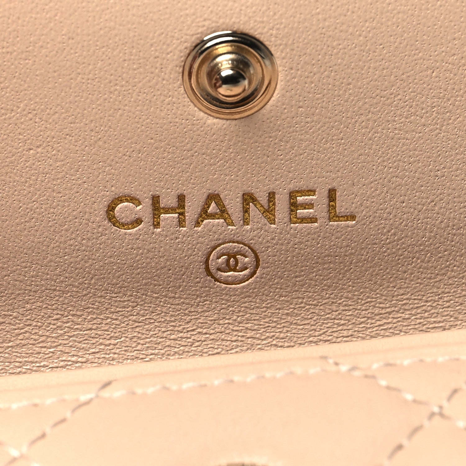 Chanel Lambskin Quilted Flap Card Holder Beige 6 of 12