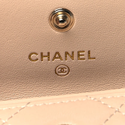 Chanel Lambskin Quilted Flap Card Holder Beige 6 of 12