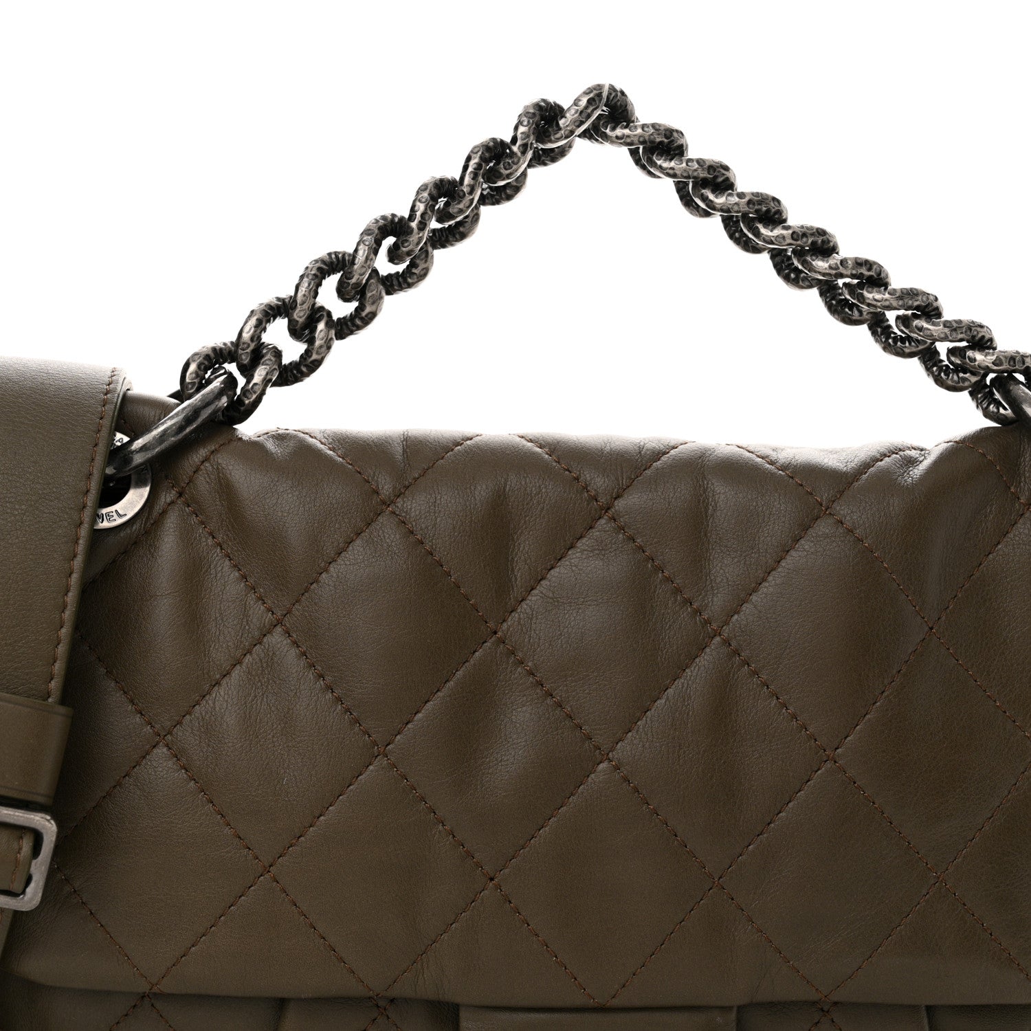 Chanel Calfskin Coco Pleats Messenger Flap Beige Taupe 8 of 12