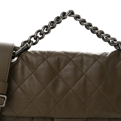 Chanel Calfskin Coco Pleats Messenger Flap Beige Taupe 8 of 12