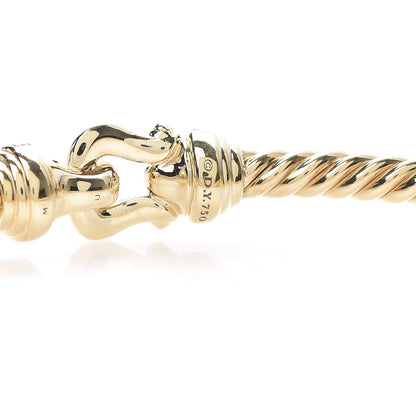 David Yurman 18K Yellow Gold Diamond 3.5mm Cable Buckle Bracelet 4 of 4