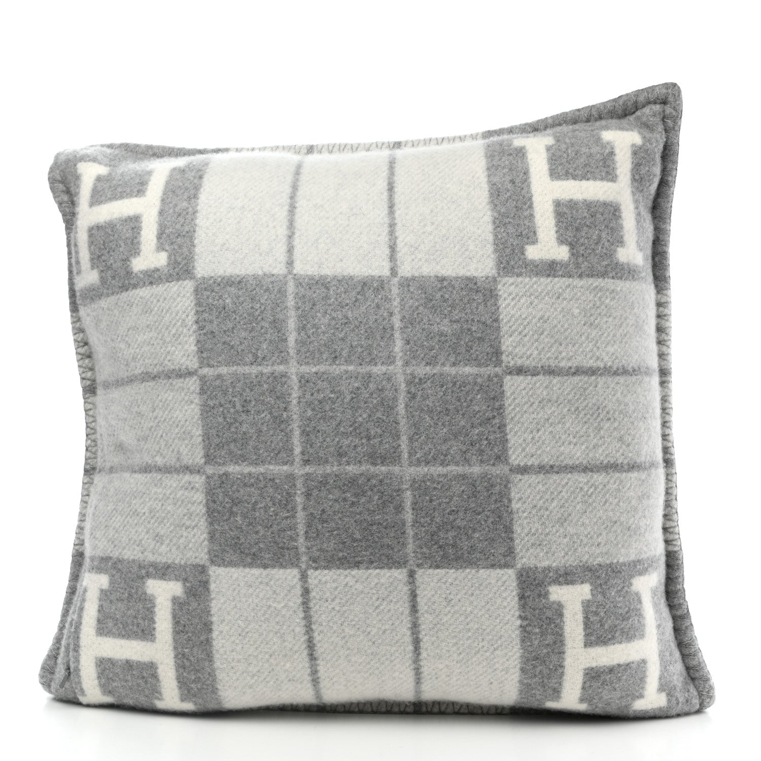 Hermes Wool Cashmere Avalon III Pillow PM Ecru Gris Clair 2 of 3