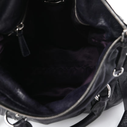 Miu Miu Vitello Lux Medium Bow Bag Bluette 5 of 9