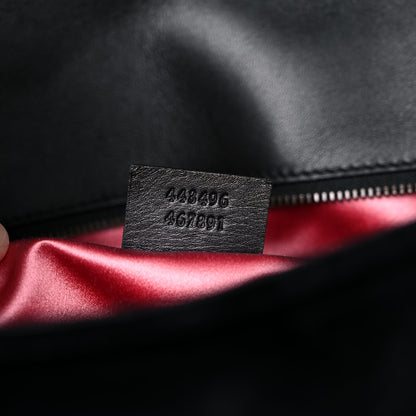 Gucci Velvet Matelasse Loved Embroidered Medium GG Marmont Shoulder Bag Black 7 of 16