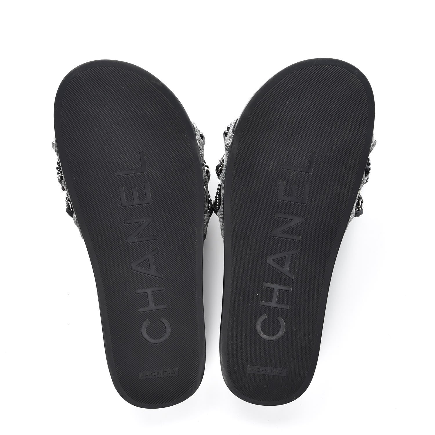 Chanel Fantasy Lambskin Pearl Chain CC Flat Mules 40 Silver Black 5 of 10