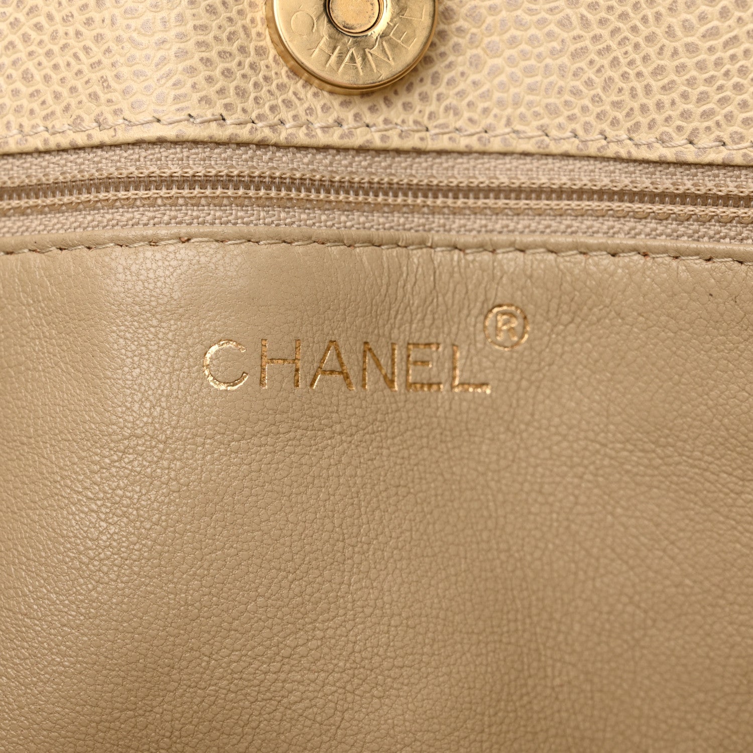 Chanel Caviar Quilted Bekko Shopper Tote Beige 6 of 17