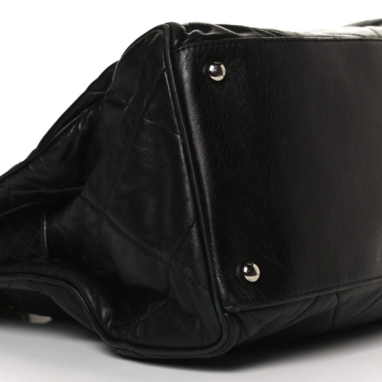 Lambskin Quilted Tote Black