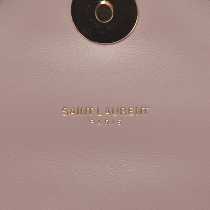 Saint Laurent Calfskin Suede Matelasse Chevron Medium Monogram College Bag Rose Poudre 9 of 13