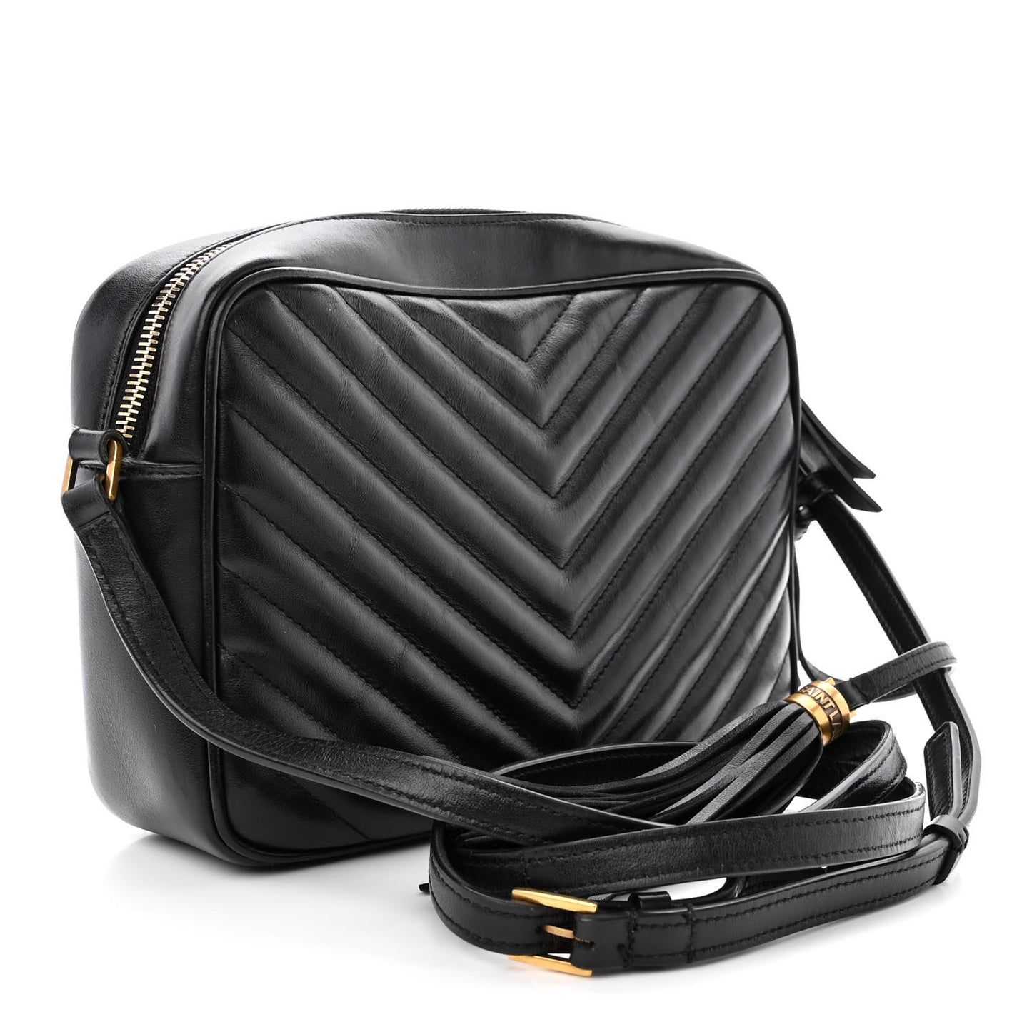Calfskin Matelasse Monogram Lou Camera Bag Black