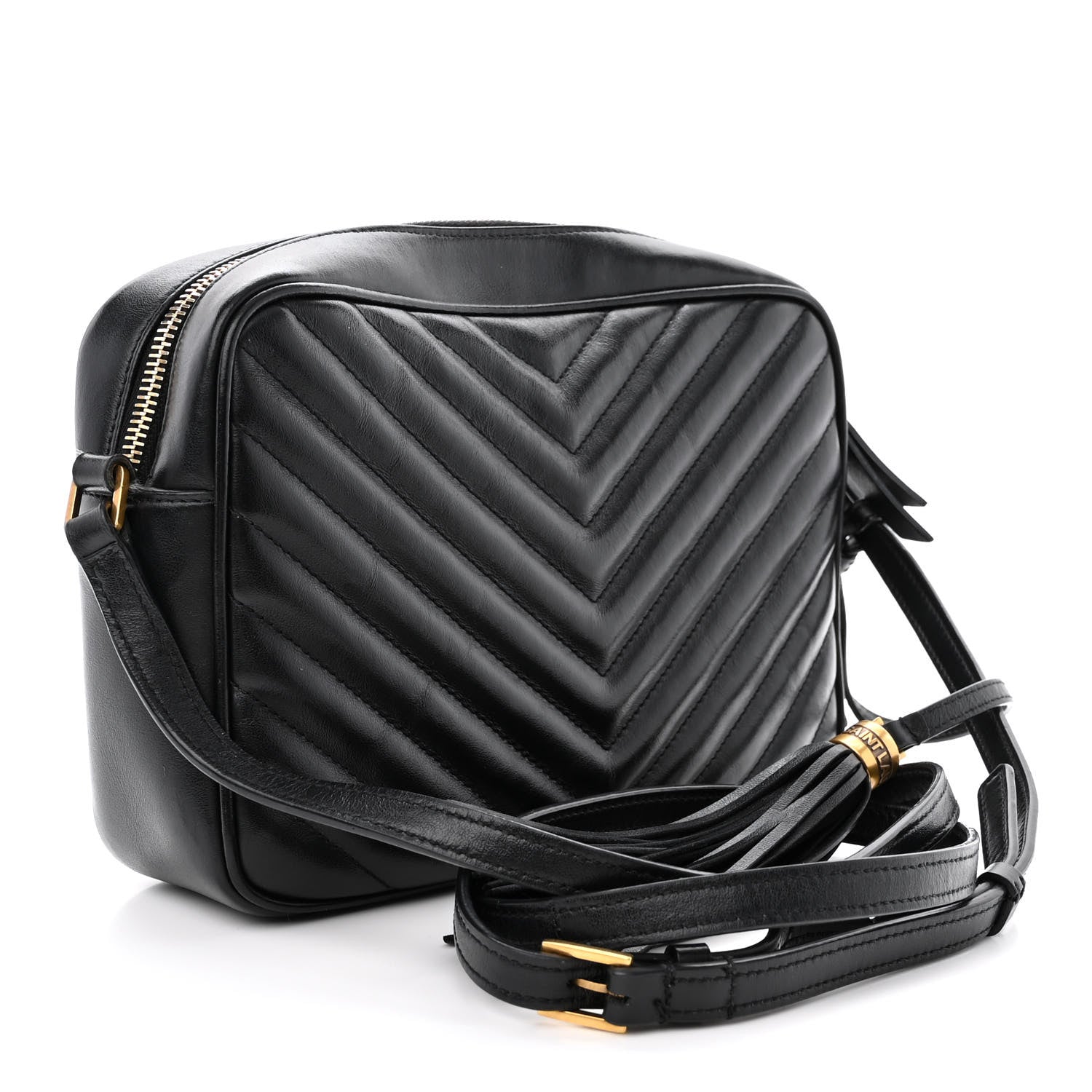 Saint Laurent Calfskin Matelasse Monogram Lou Camera Bag Black 3 of 14