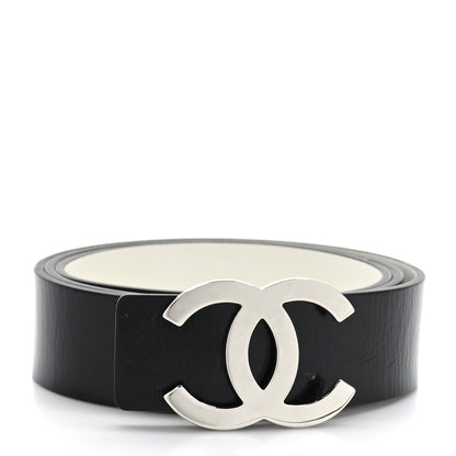 Chanel Patent Calfskin CC Reversible Belt 95 38 Black White 1 of 4