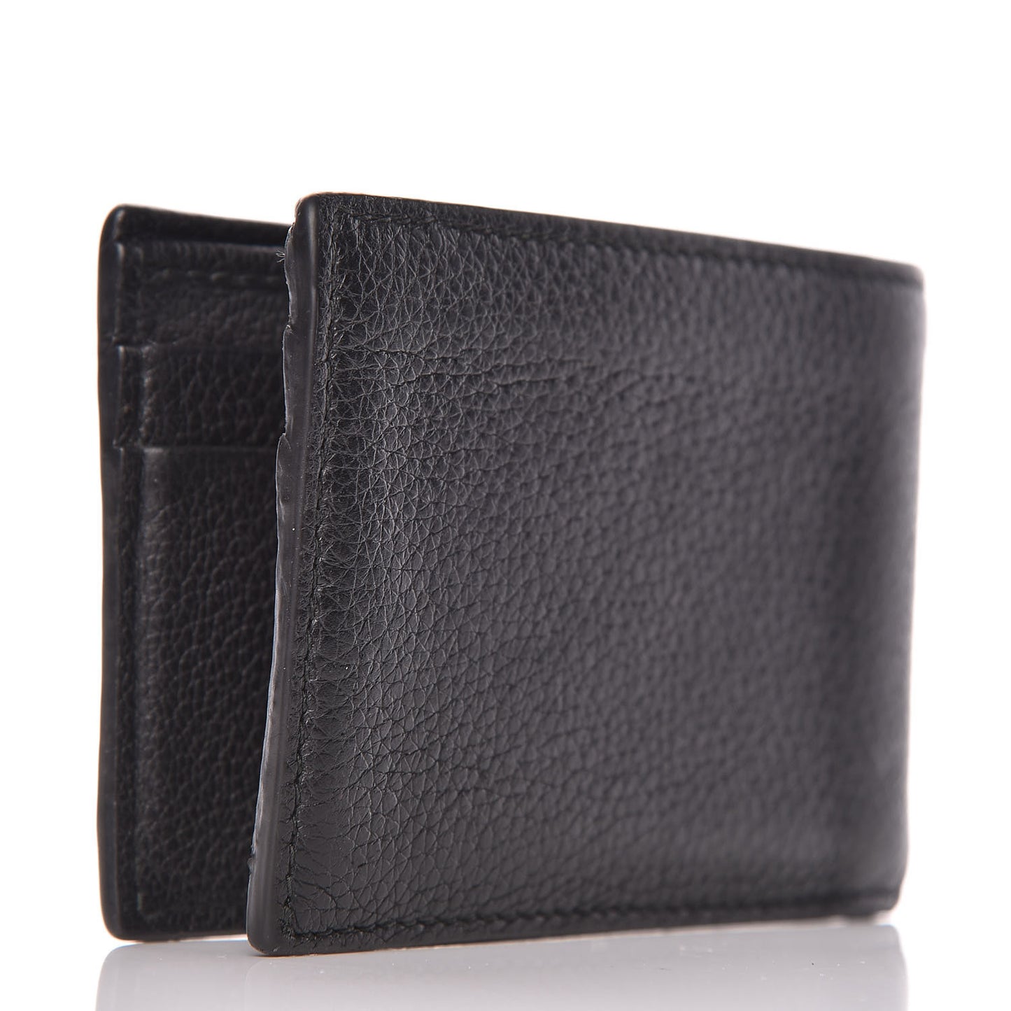 Cripto Calfskin Logo Bi-Fold Short Wallet Black Grege