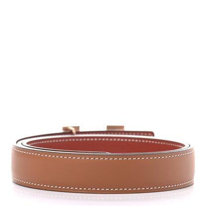 Hermes Swift Epsom 24mm H Belt 80 Gold Brique 2 of 5