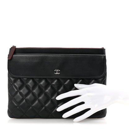 Chanel Lambskin Quilted Medium Flap Cosmetic Case Black 2 of 8