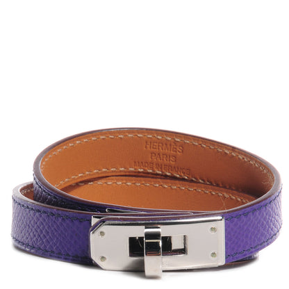 Hermes Epsom Kelly Double Tour Bracelet M Crocus Purple 1 of 7