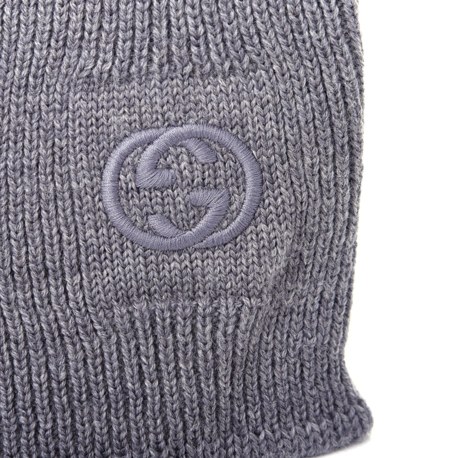Gucci Wool Tricot Interlocking G Simple GG Beanie Hat M Graphite 4 of 4