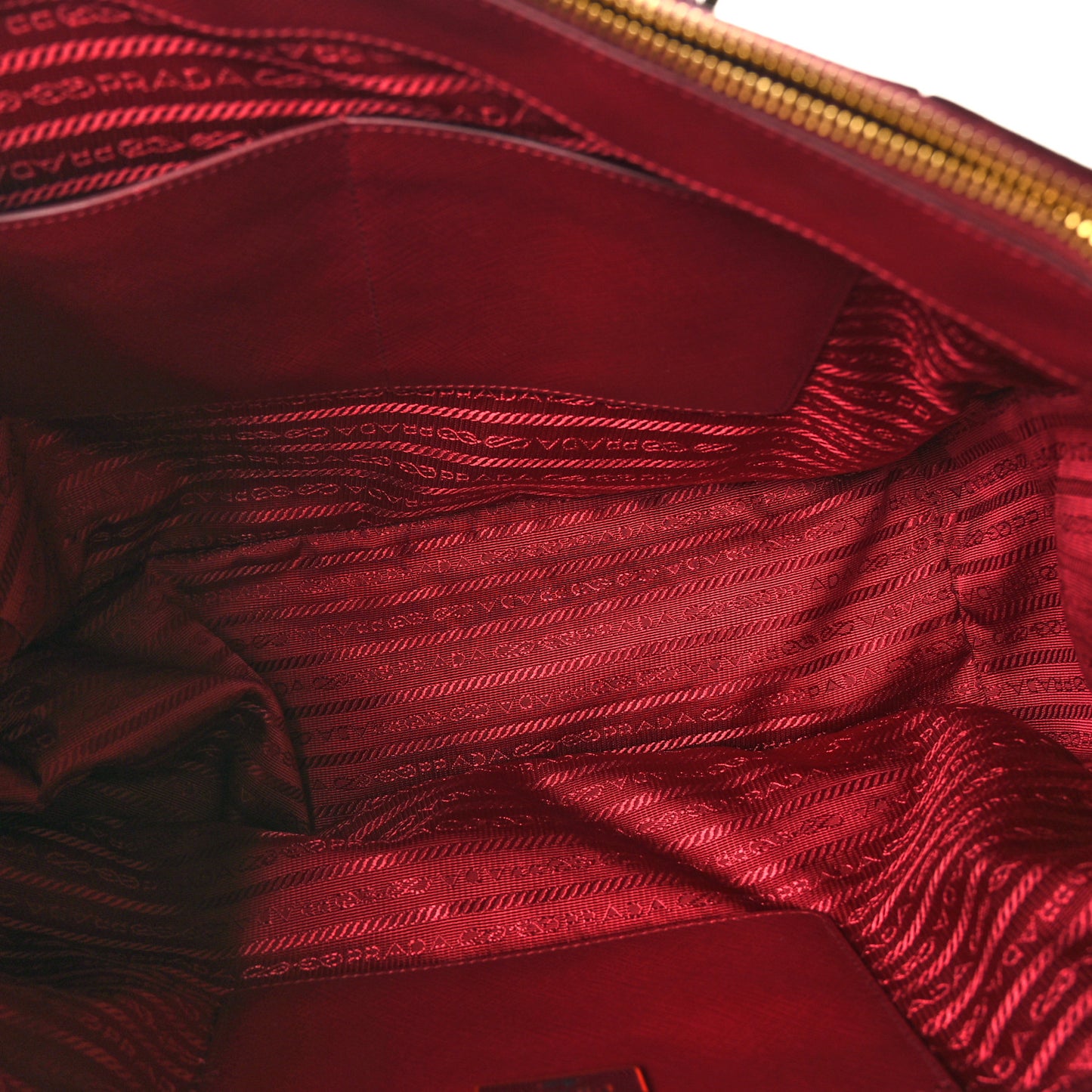 Saffiano Lux Bi-Color Large Galleria Double Zip Tote Cerise Fuoco