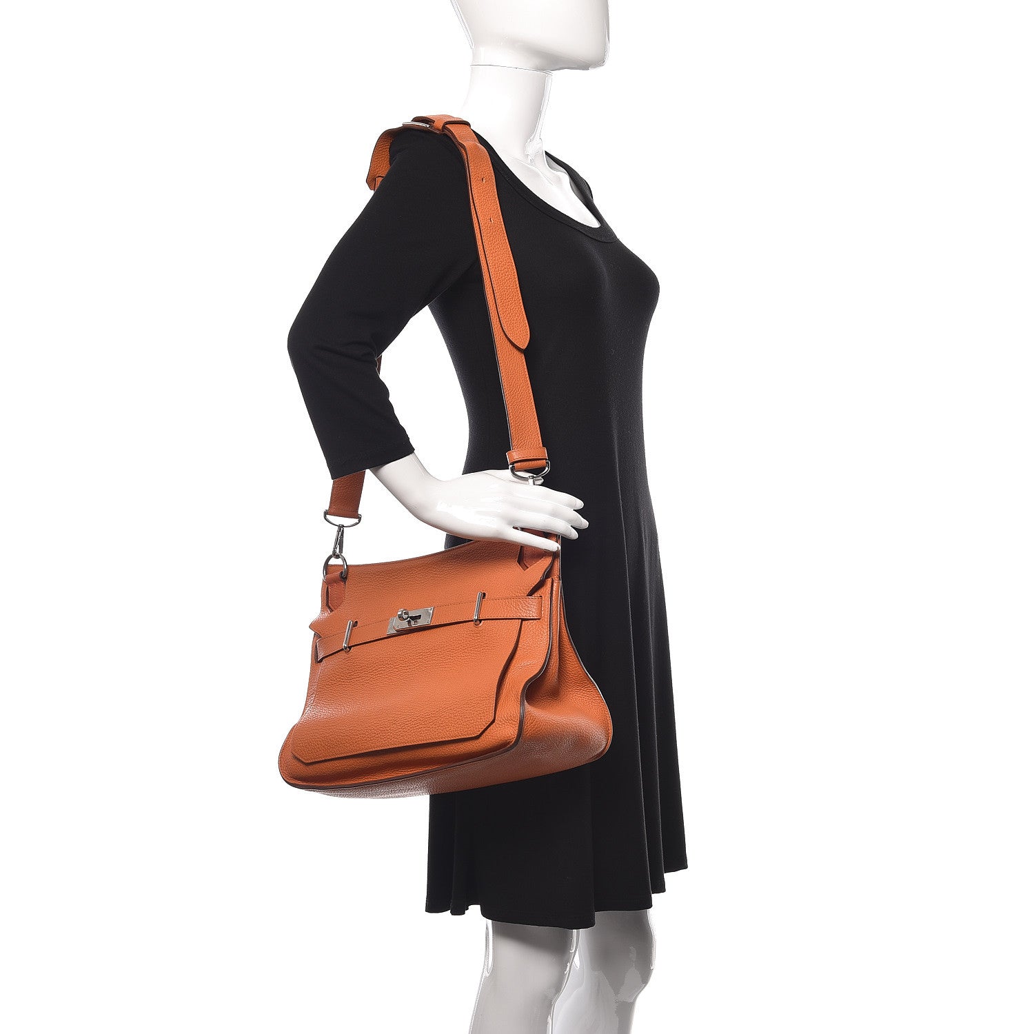 Hermes Taurillon Clemence Jypsiere 34 Orange 2 of 10