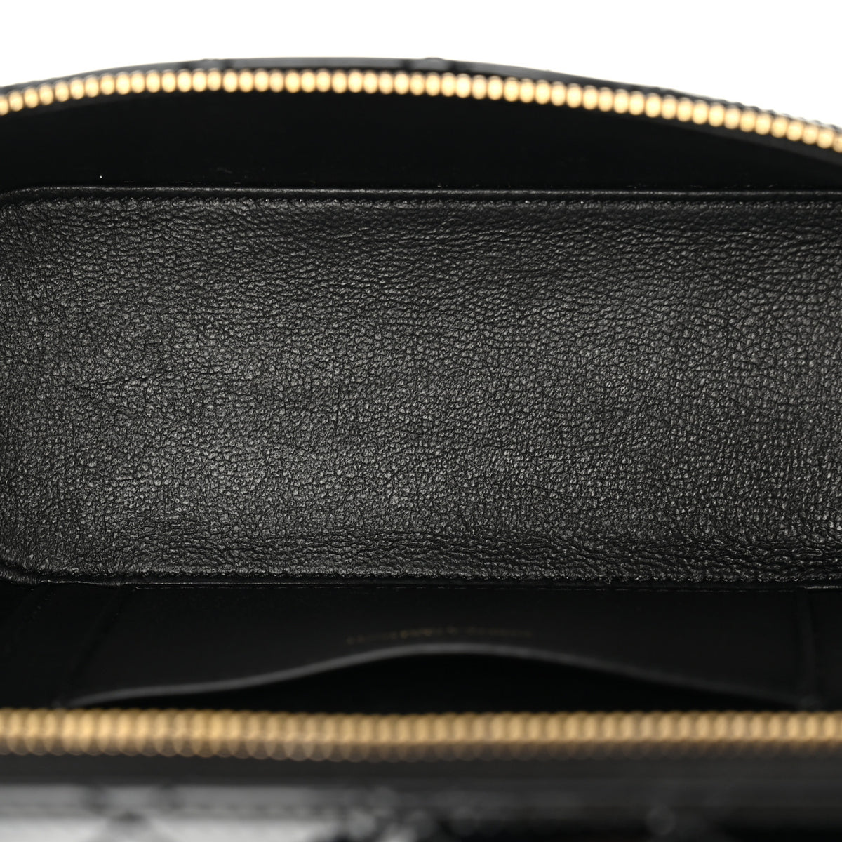 Patent Quilted Gaby Vanity Bag Black