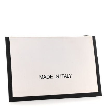 Celine Cotton Canvas Calfskin Made In Large Pouch Black 3 of 8