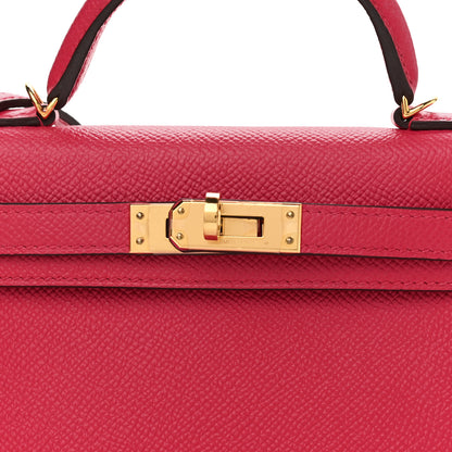 Hermes Epsom Mini Kelly Sellier 20 Rose Extreme 8 of 12
