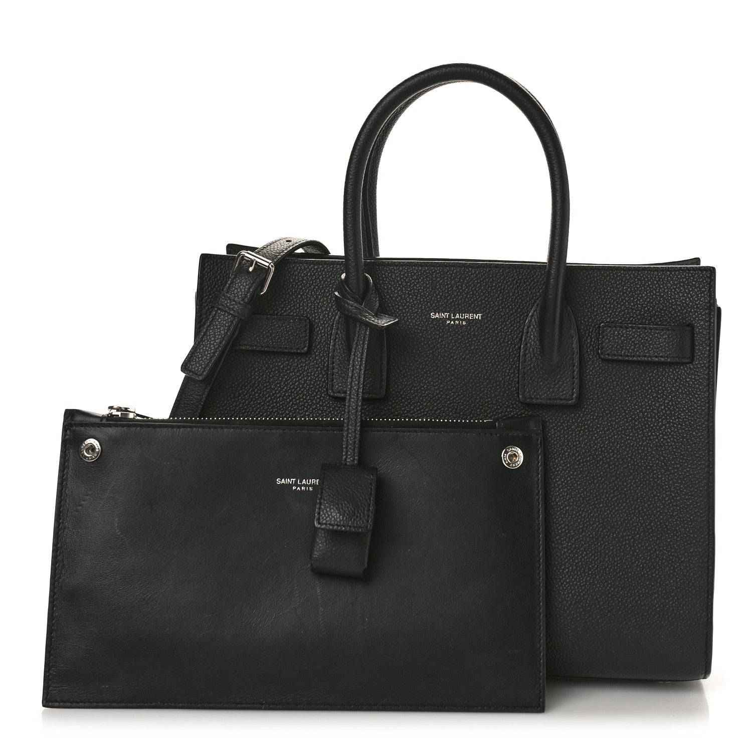 Saint Laurent Grained Calfskin Baby Sac De Jour Black 3 of 13