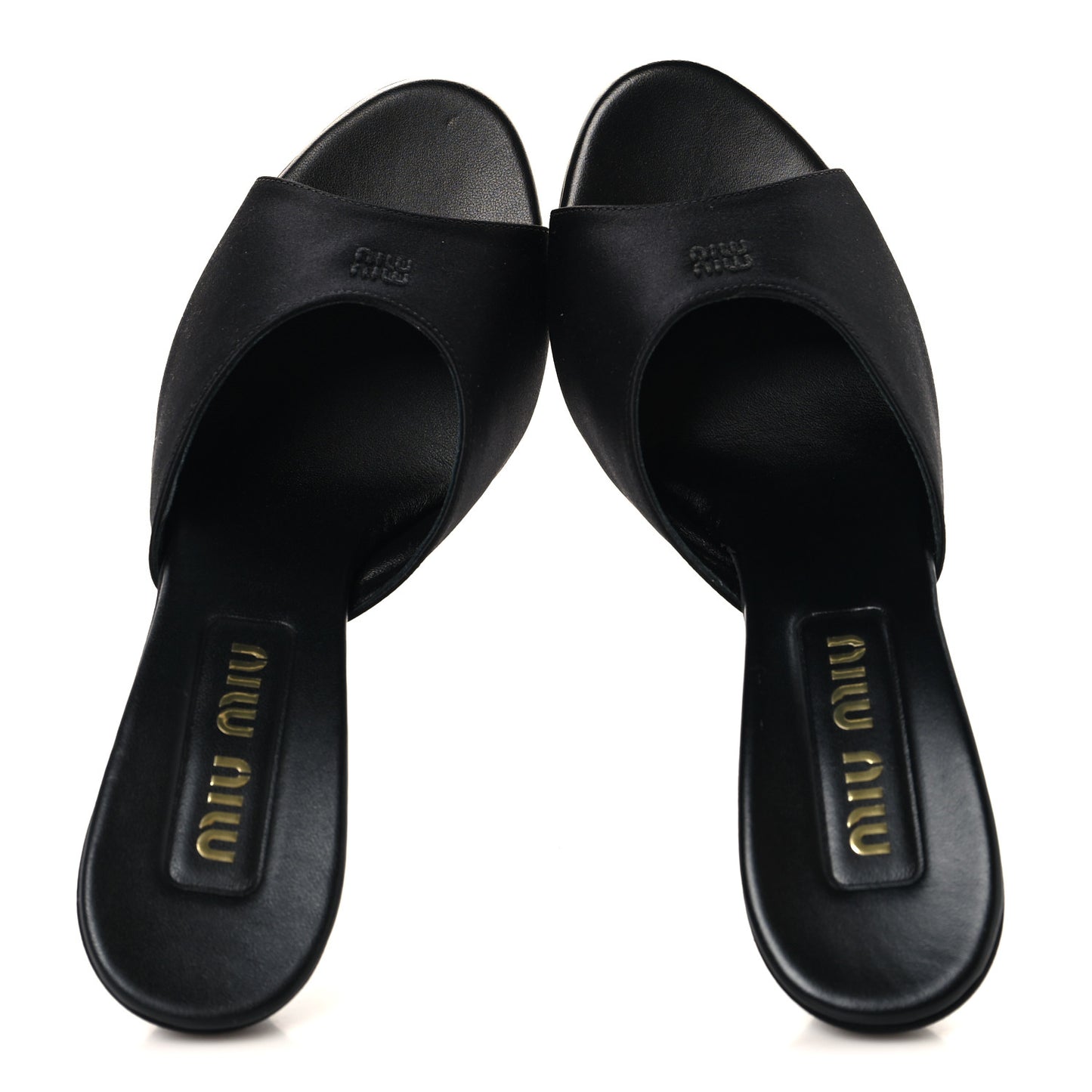 Satin Logo Sandals 38 Black