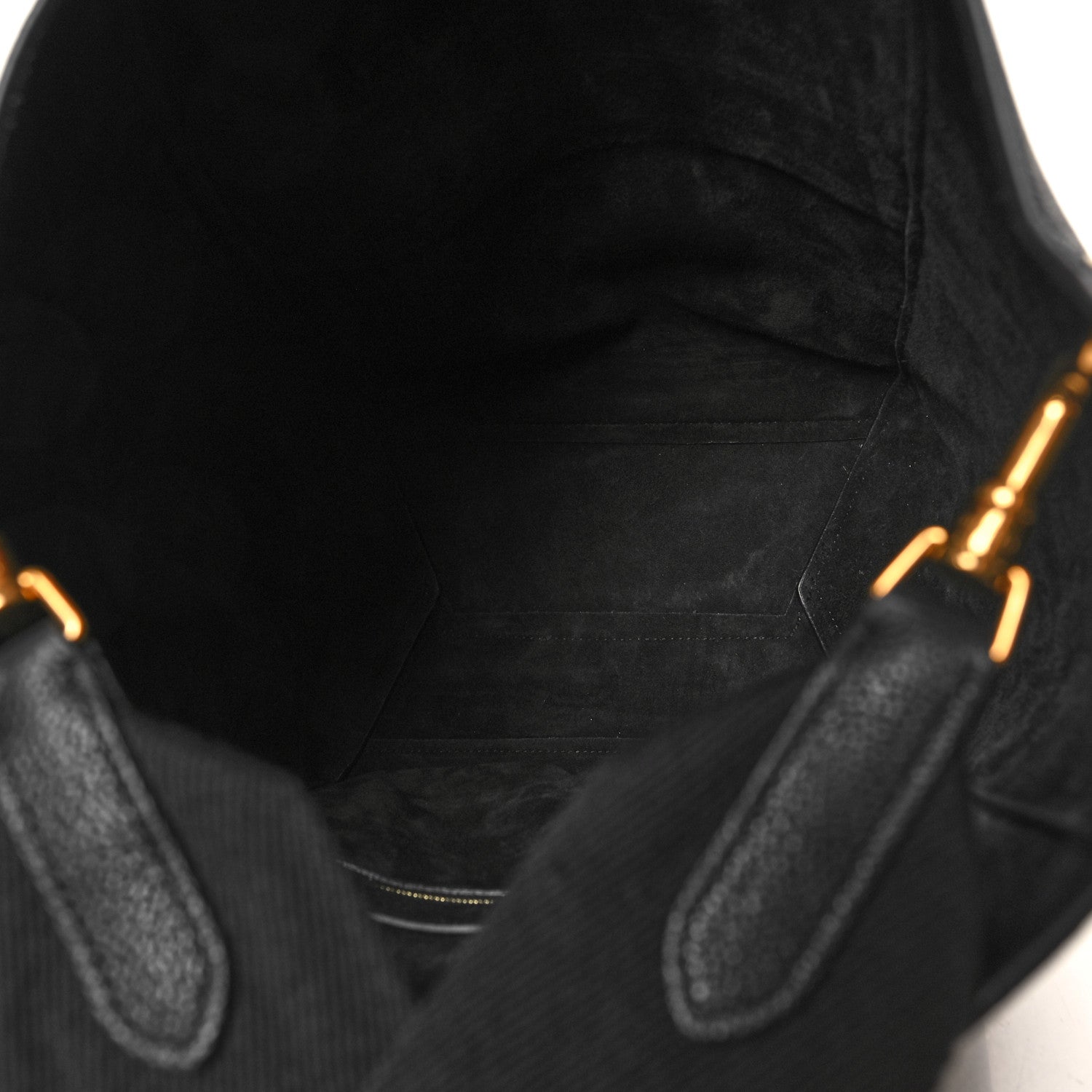 Celine Soft Grained Calfskin Sangle Bucket Bag Black 5 of 10