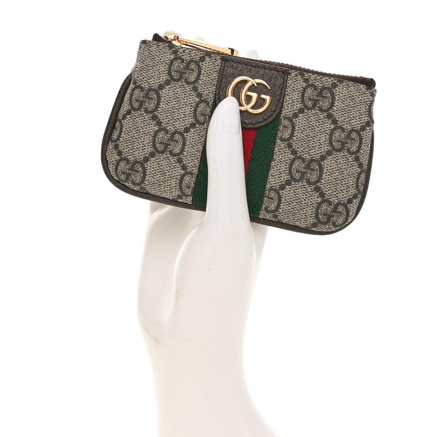 Gucci GG Supreme Monogram Web Ophidia Key Case Beige New Acero 2 of 9