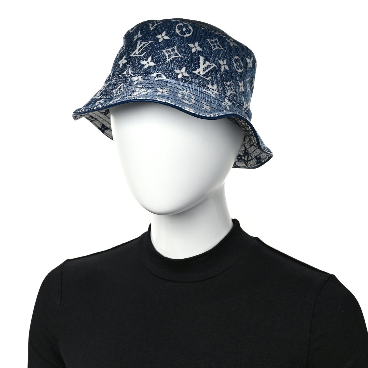 Monogram Denim Jacquard Bob Bucket Hat Blue