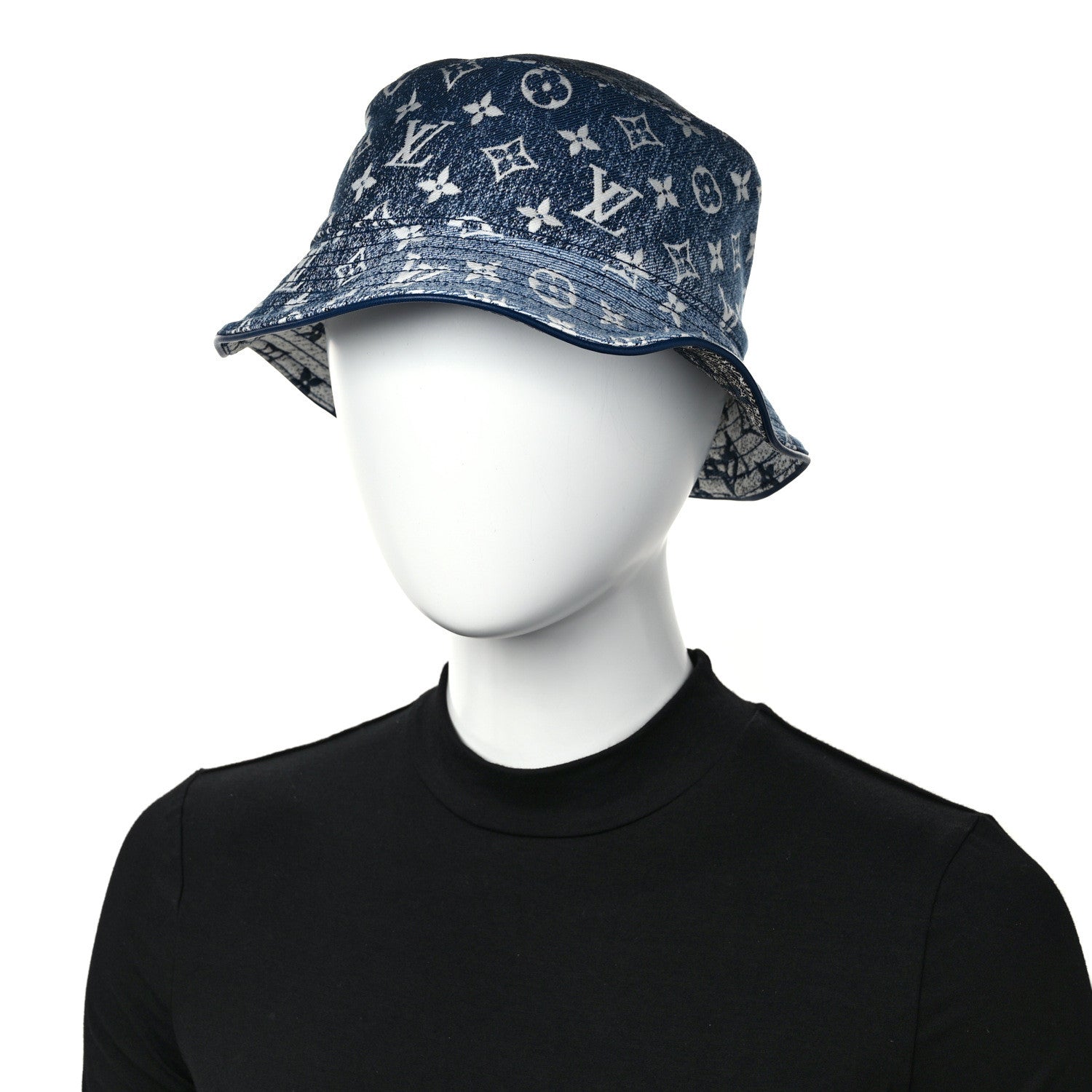 Louis Vuitton Monogram Denim Jacquard Bob Bucket Hat Blue 2 of 9