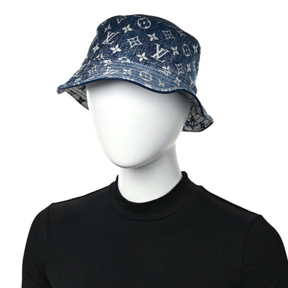 Louis Vuitton Monogram Denim Jacquard Bob Bucket Hat Blue 2 of 9