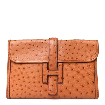 Hermes Ostrich Jige PM Clutch Cognac 1 of 9