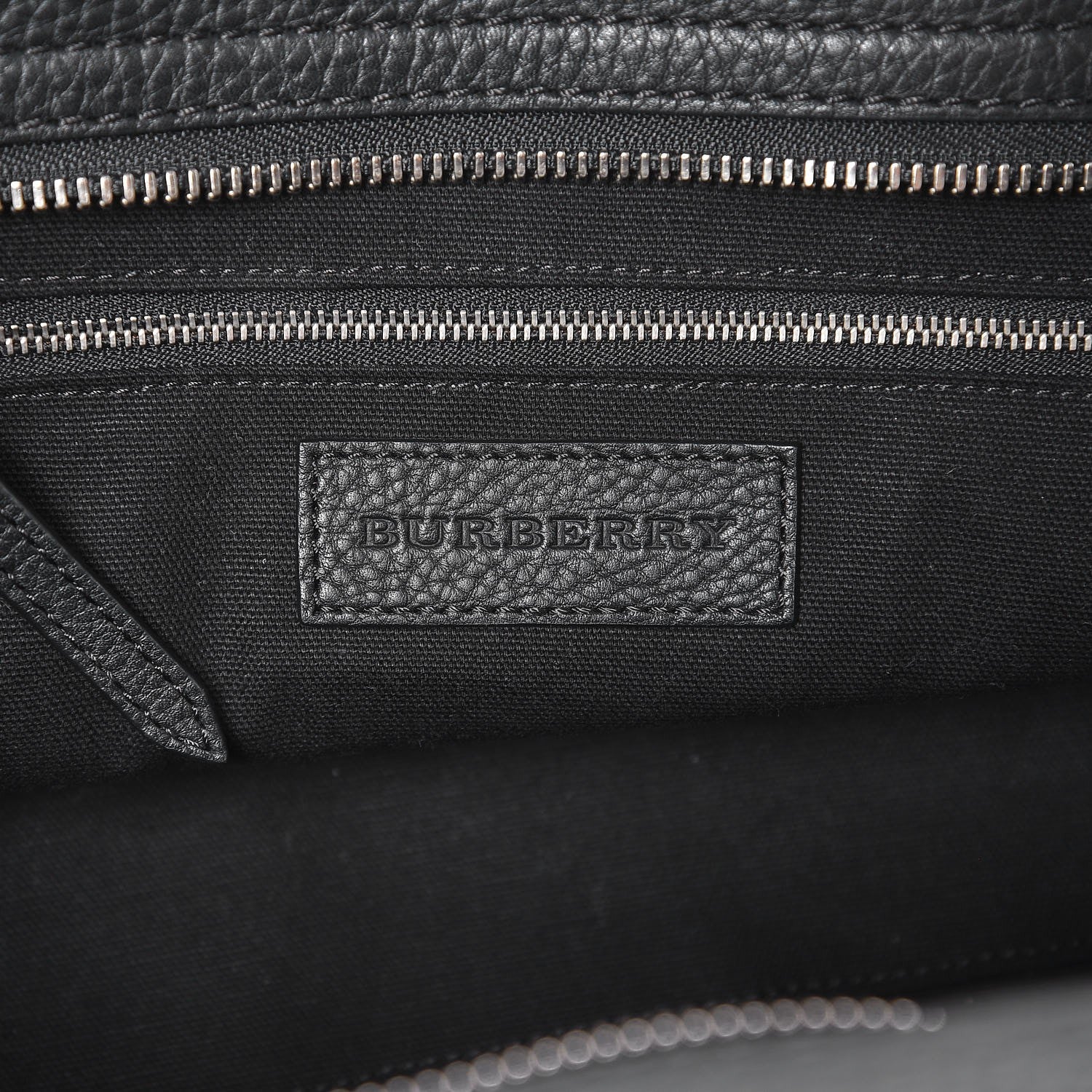 Burberry Mega Check Grained Calfskin Medium Harcourt Satchel Black 6 of 12