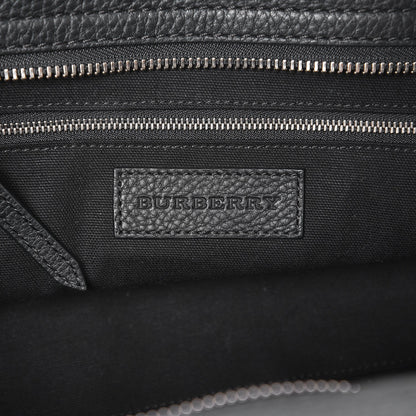 Burberry Mega Check Grained Calfskin Medium Harcourt Satchel Black 6 of 12