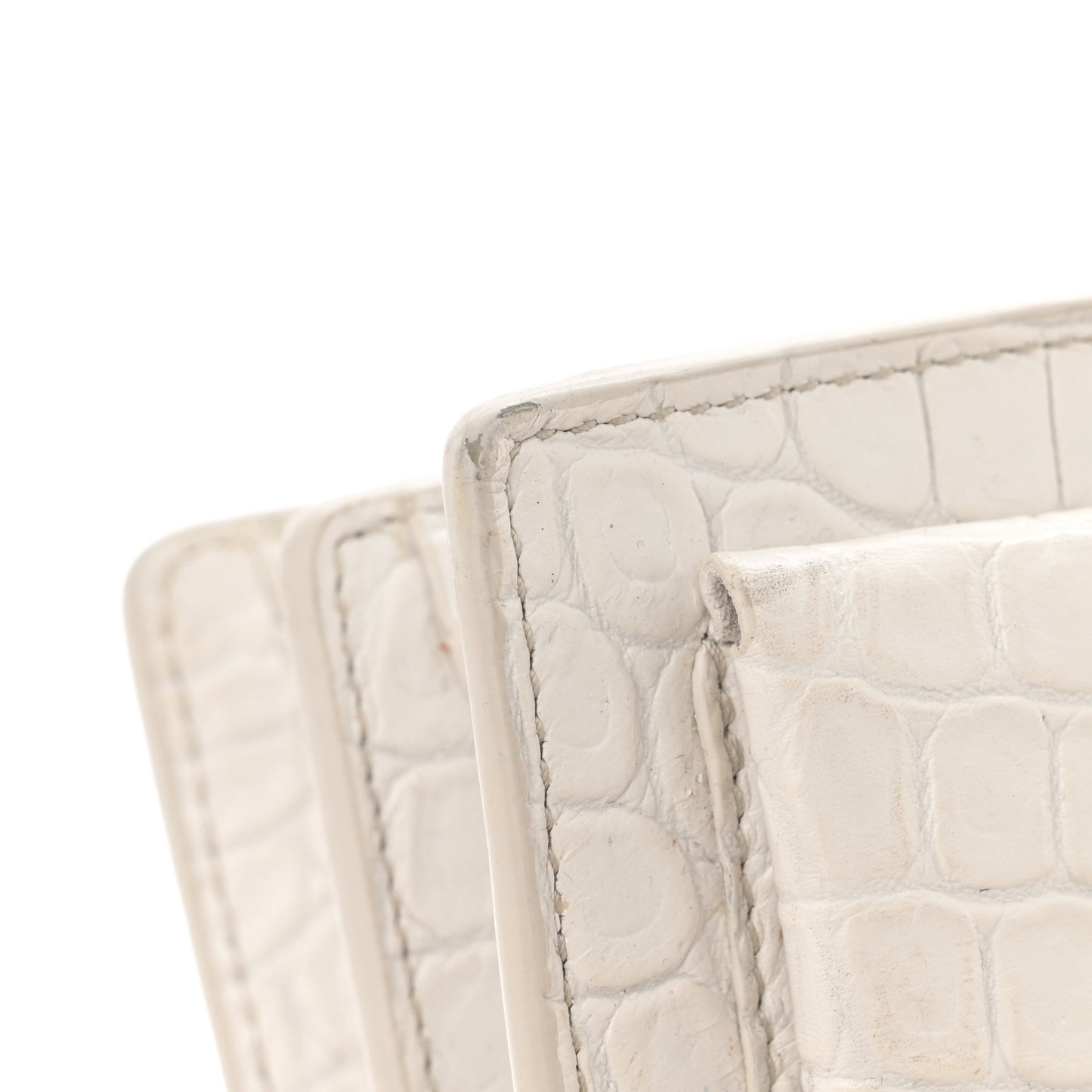 Calfskin Crocodile Embossed Medium Monogram Sunset Blanc Vintage