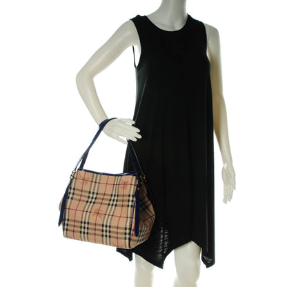 Burberry Haymarket Check Small Canterbury Tote Brilliant Blue 2 of 7