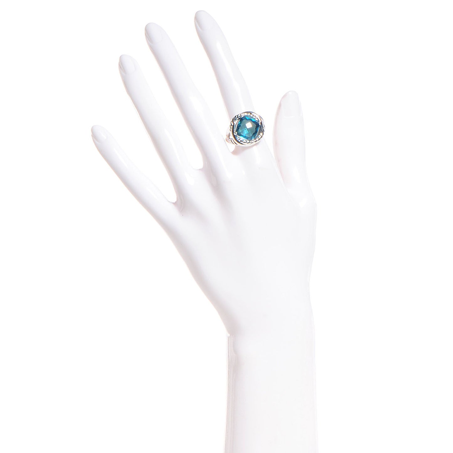 Sterling Silver Blue Topaz 11mm Infinity Ring 54 7