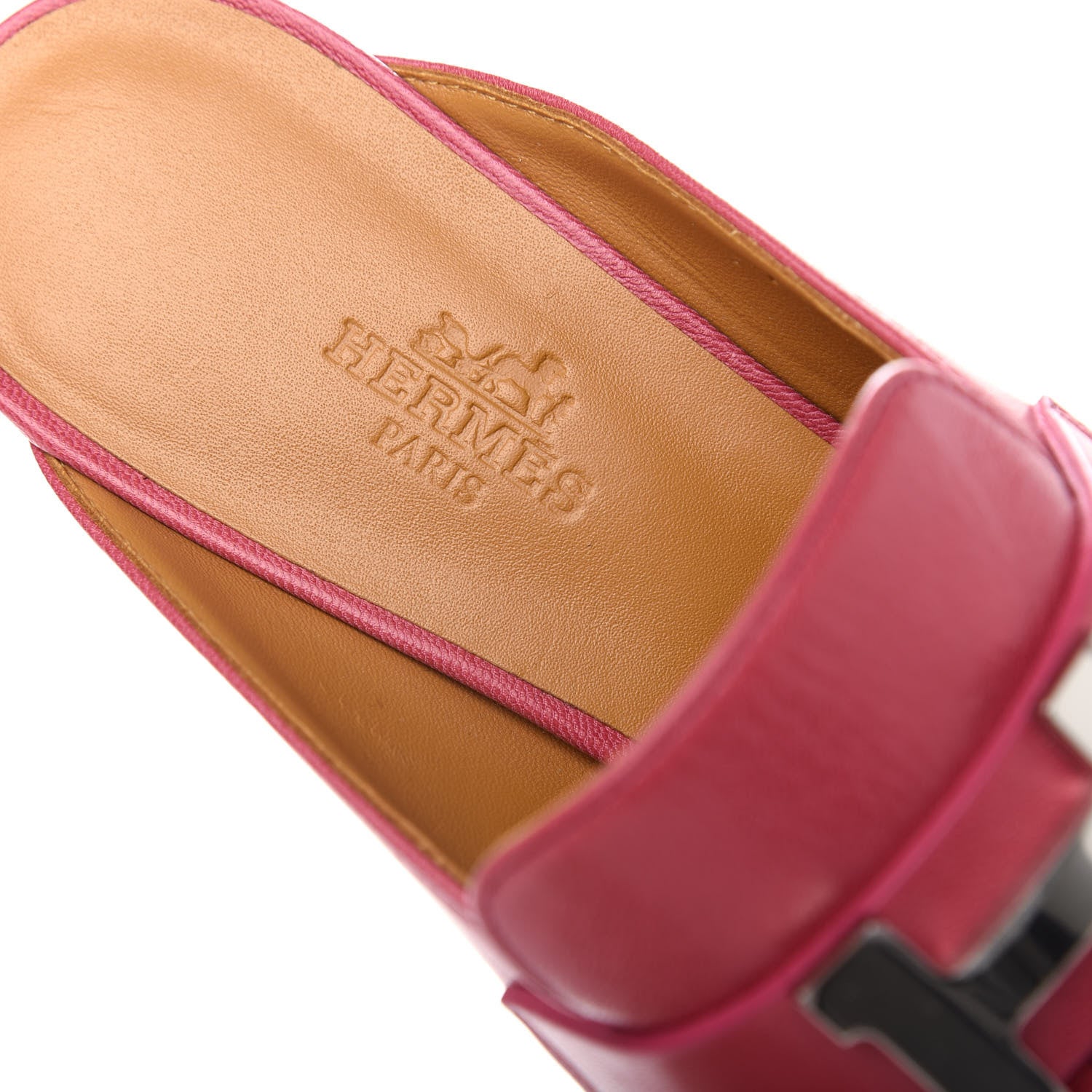 Hermes Goatskin Tuileries Mules 37.5 Rouge Azalee 8 of 9